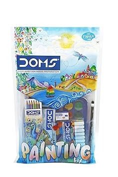 DOMS Painting Kit – Complete Art Set for Kids with Water Colours, Brushes & Crayons
